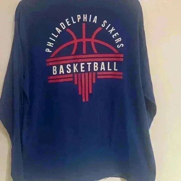 Philadelphia 76ers Men’s Blue Long sleeve Shirt NBA Size XL - Picture 3 of 7